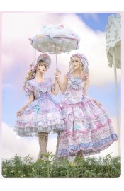 Mademoiselle Pearl Sanrio Little Twin Stars Apron Blouse Top Skirt Set and OPs(Reservation/Full Payment Without Shipping)